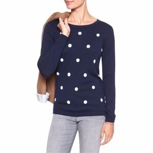 Banana republic women’s pullover polka dot sweater navy white US  XS
